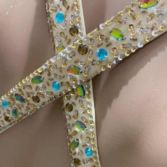 New Sexy V-Neck & Cross Back Beaded Halter Evening Dress - Picture 15 of 16